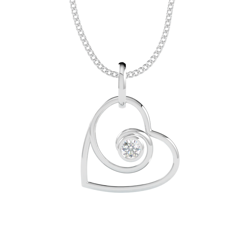 Zawieszka z diamentem Luvia – złoto białe 585 – GOLDPORT